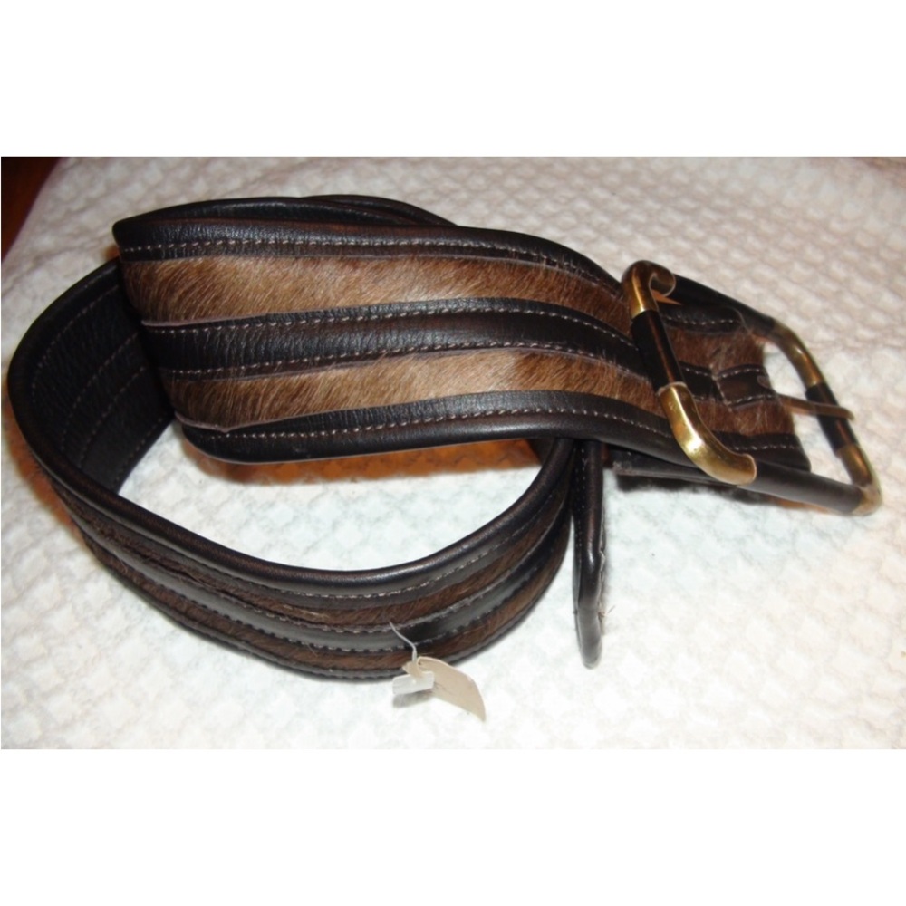 Motif 56 Calf Hair Inlay Leather Belt